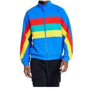 LEGO x Target Mens‎ Blue Colorblock Striped Full Zip Track Jacket Size Small
